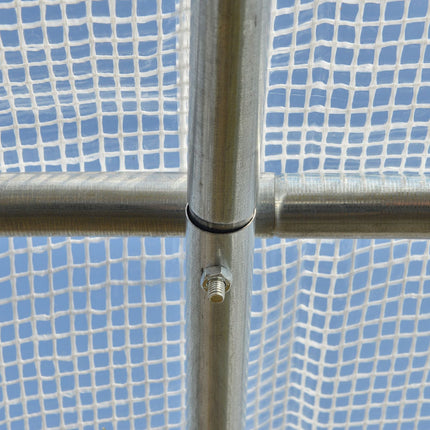 Serre tunnel 2,95 x 2 x 2 m, fenêtres enroulables, protection UV, coupe-vent, acier, blanc