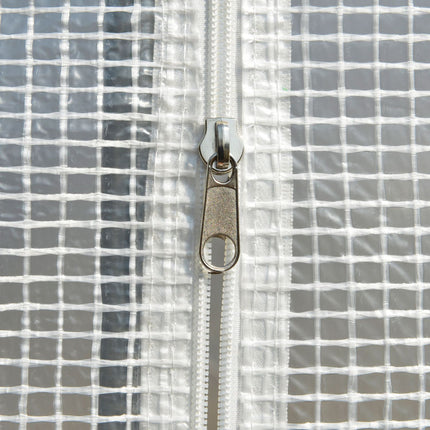 Serre tunnel 2,95 x 2 x 2 m, fenêtres enroulables, protection UV, coupe-vent, acier, blanc