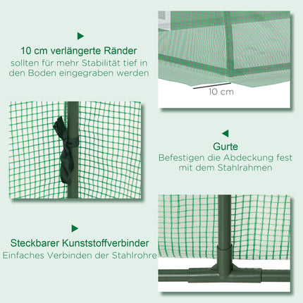 Mini-Tunnelgewächshaus, UV-beständige PE-Folie, Netzfenster