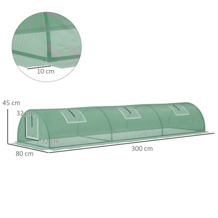Mini-Tunnelgewächshaus, UV-beständige PE-Folie, Netzfenster