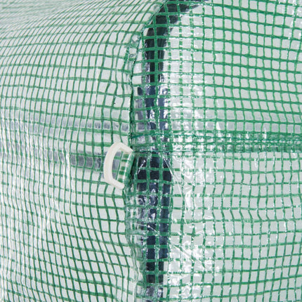 Serre tunnel en film 3,97 x 3 x 2 m, accès facile, protection UV, couvertures enroulables, acier, vert