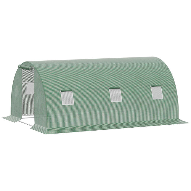 Walk-In Greenhouse Polytunnel 4.5x3m, 6 windows, Frost-resistant