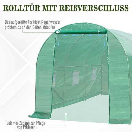Green plant tunnel with window, 445x190x200 cm