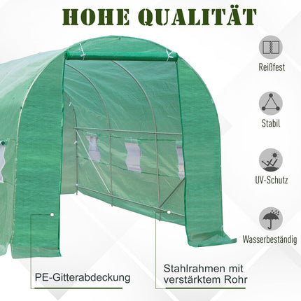 Green plant tunnel with window, 445x190x200 cm