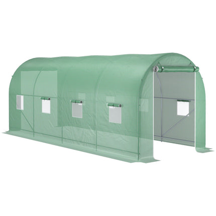 Folientunnel-Gewächshaus mit Fenster, grün, 5x2x2,1m