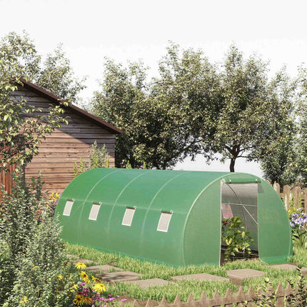 Begehbares Foliengewächshaus 6x3m, Frostschutz, Stahlrahmen