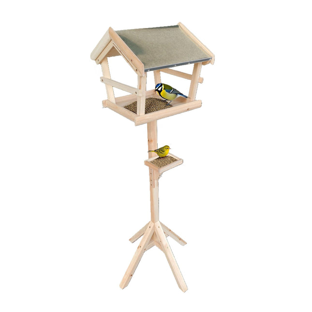 Fir Wood Bird Feeder with Stand – Weatherproof
