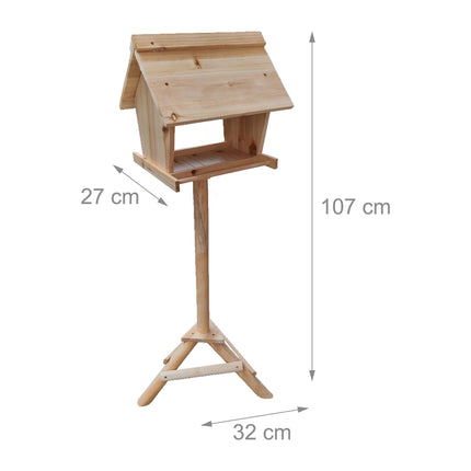 Fir Wood Bird Feeder with Tall Stand
