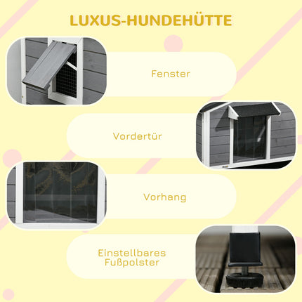 Hundehütte aus Tannenholz, wetterfest mit herausnehmbarem Boden