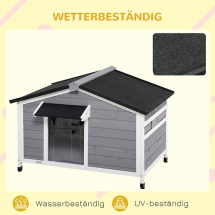 Hundehütte aus Tannenholz, wetterfest mit herausnehmbarem Boden