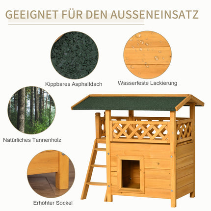 Heat-insulated fir wood Small animal house, weatherproof