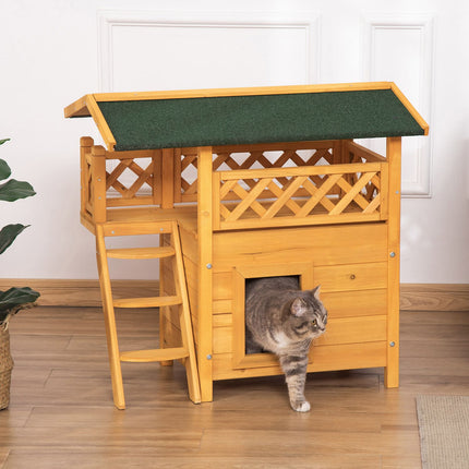 Heat-insulated fir wood Small animal house, weatherproof