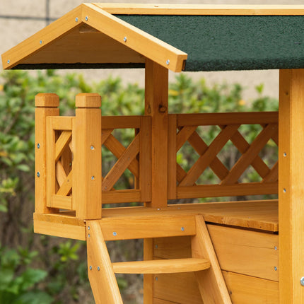 Heat-insulated fir wood Small animal house, weatherproof