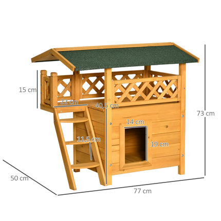 Heat-insulated fir wood Small animal house, weatherproof