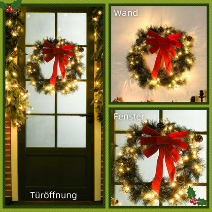 Weihnachtsbaumkranz, 60cm, grün, Aufhängeöse