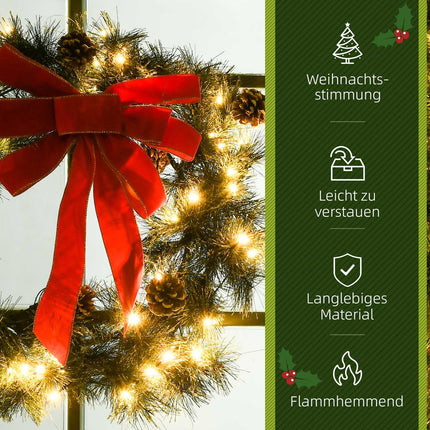 Weihnachtsbaumkranz, 60cm, grün, Aufhängeöse