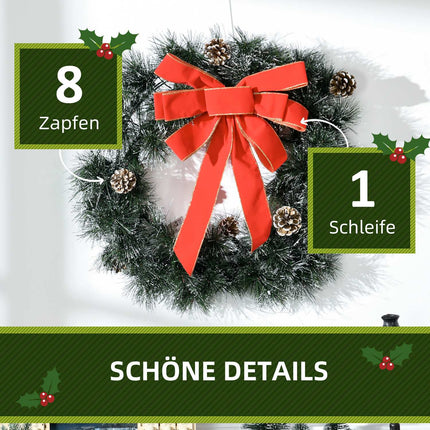 Weihnachtsbaumkranz, 60cm, grün, Aufhängeöse