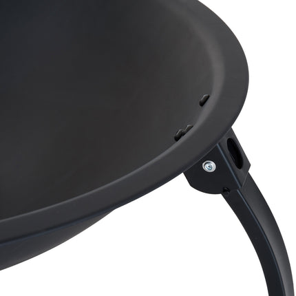 Kamin mit klappbarem Funkenschutz, schwarz, 55 cm
