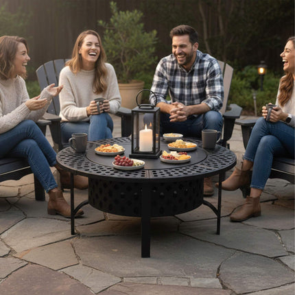 Fire Bowl with 2 Adjustable Swivel Grates