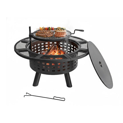 Fire Bowl with 360 Swivel Grill and Poker