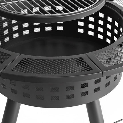 Fire Bowl with 360 Swivel Grill and Poker