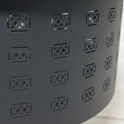 Fire Bowl with Grill Rack – Diamond Pattern, Black