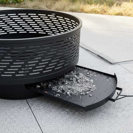 Feuerschale mit Deckel & Grill – Schwarz, Edelstahl