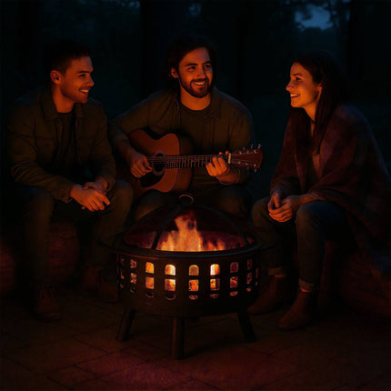 Fire Bowl with Spark Protection & Grill