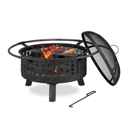 Fire Bowl with Spark Protection & Grill