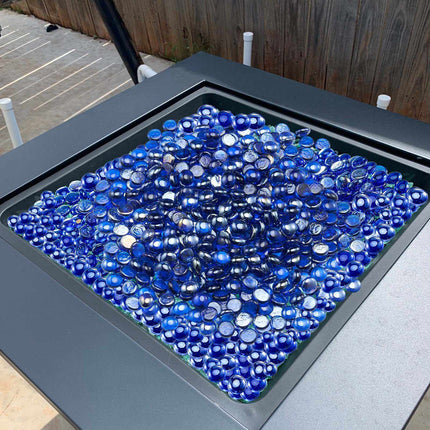 Fire Pit Glass Beads, Cobalt Blue, 20 lb, 3/4 in