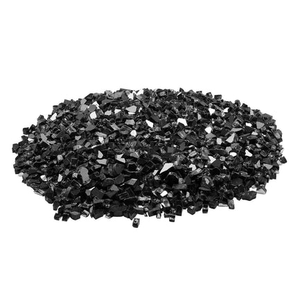 Fire Pit Glass, Black Reflective 20 lb 1/2-Inch Rocks