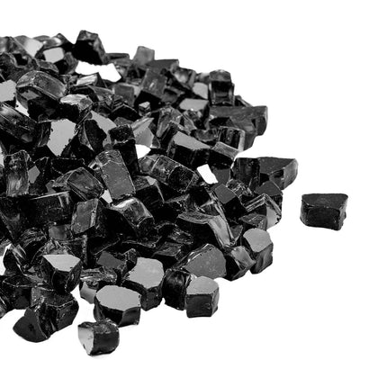 Fire Pit Glass, Black Reflective 20 lb 1/2-Inch Rocks