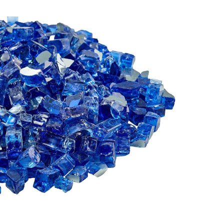 Fire Pit Glass, Cobalt Blue, 10 lb, 1/2 in Reflective