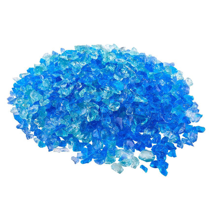Fire Pit Glass Rocks, 10 lb 3/4-Inch Reflective Blue Mix