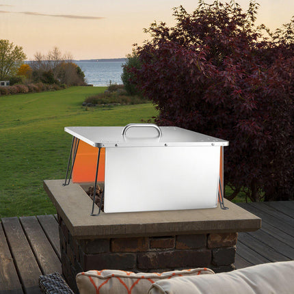 Fire Pit Heat Deflector, 25-Inch Square Stainless Steel