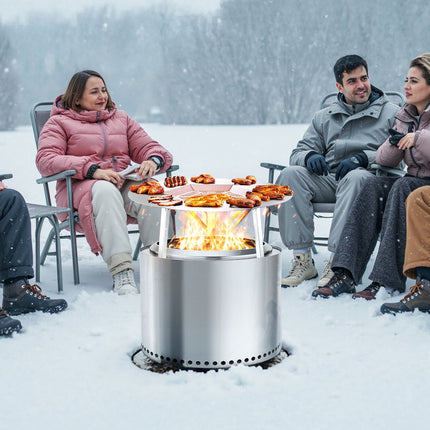 Fire Pit Heat Deflector, 25 in Round, 304 Stainless Steel
