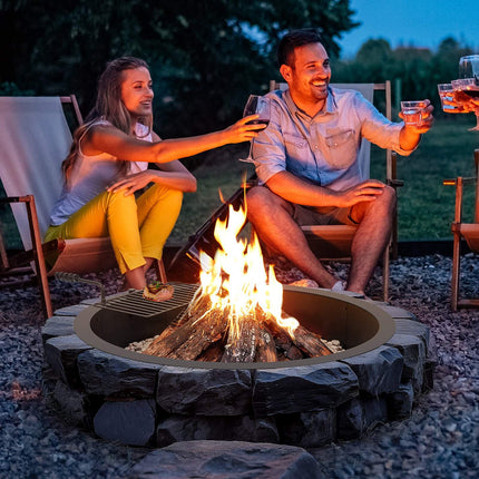 Fire Pit Ring Insert with Grill Grate, 40 x 36 in