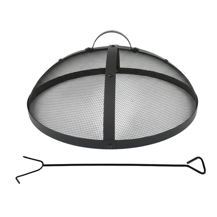 Fire Pit Spark Guard, Round Metal Mesh Cover, 50 cm