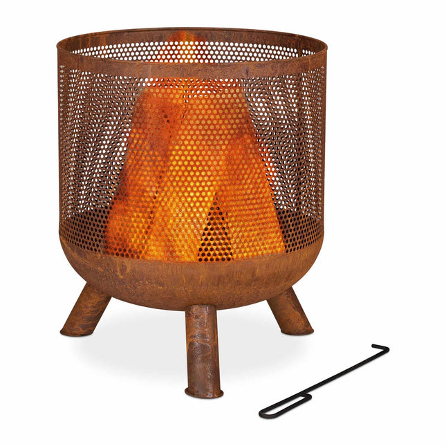 Feuerkorbgeflecht rostfarben