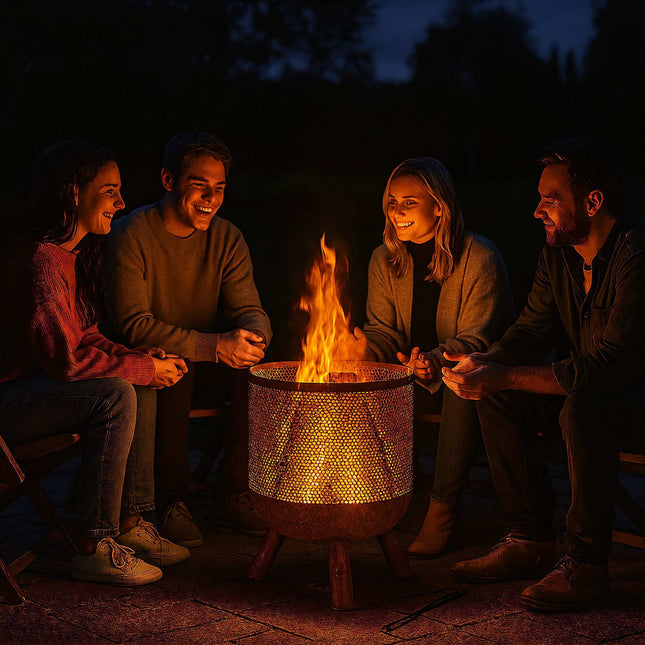 Feuerkorbgeflecht rostfarben