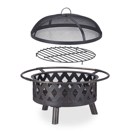 Fire basket with spark protection