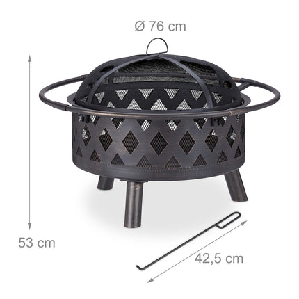 Fire basket with spark protection