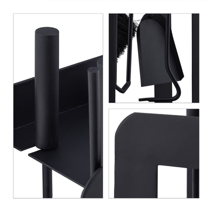 Fireplace 5 parts in black