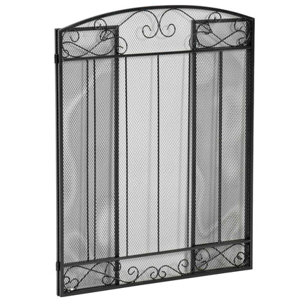 Klappbare Kaminabdeckung aus Stahl, 3-teilig, 105 x 80,5 cm, schwarz