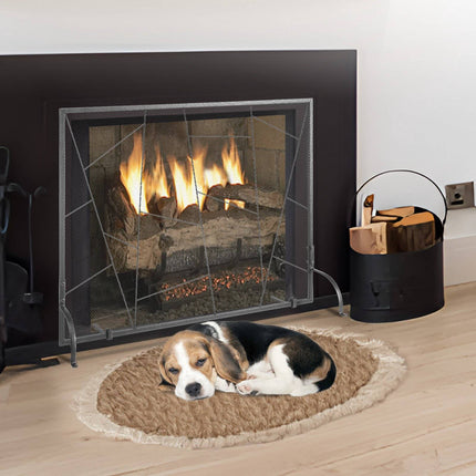 Fireplace Screen, Single Panel Iron Mesh 906x720mm