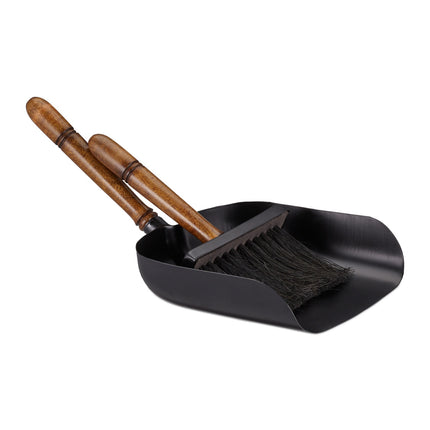 Fireplace Sweeping Set with Jute Bristles and Dustpan