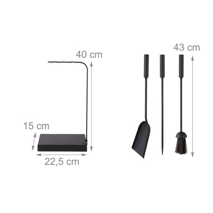 Kaminbesteck – 4-teiliges Metallzubehör