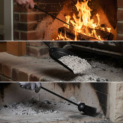 Kaminbesteck – 4-teiliges Metallzubehör