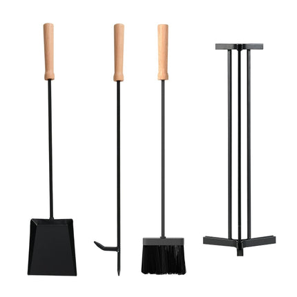 Kaminbesteck-Set, 4-teiliges Metallset mit Ständer
