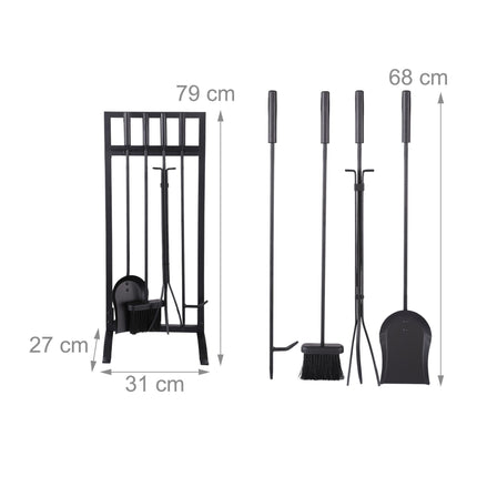 Kaminbesteck-Set, 5-teiliges Eisen-Zubehör